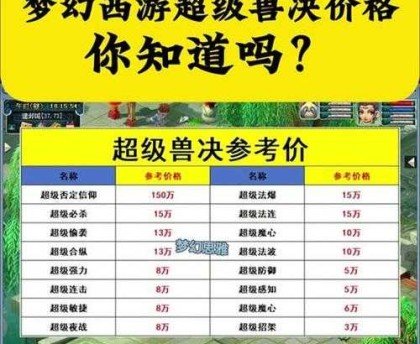 梦幻西游褪色兽决多少钱，价格 多少钱 褪色