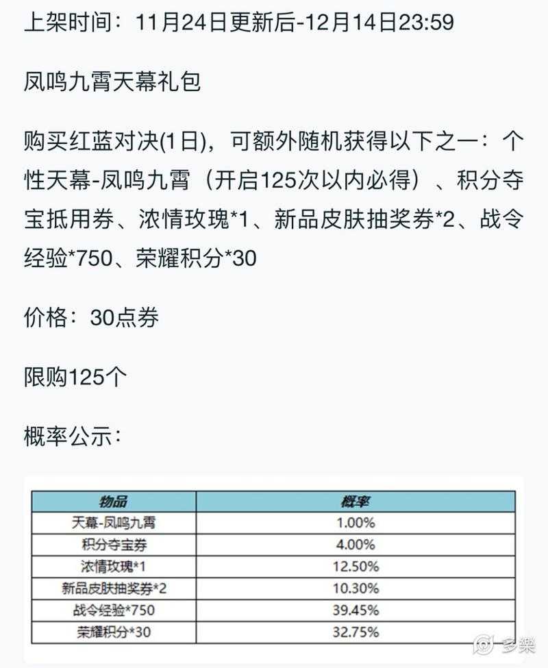 皮肤宝箱抽奖概率是多少
