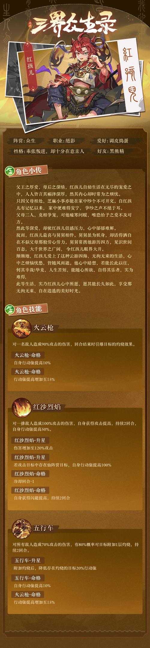梦幻西游红孩儿卡片