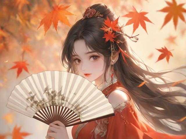 梦幻西游经典秋叶扇，扇子，西游 秋叶